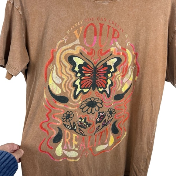 Hollister Women’s Oversized Graphic Butterfly Tee Brown/Red Multi Size S - Picture 5 of 6